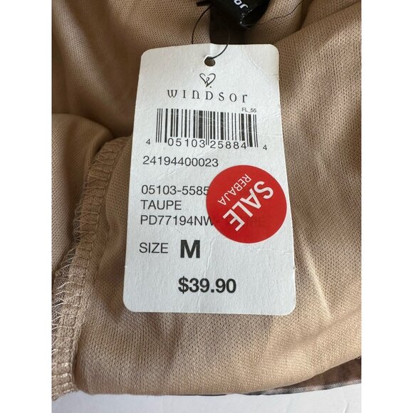 Windsor Lace-up Back Mini Dress M Taupe Abstract Ruched Side/Back 90s Y2K Party - Picture 9 of 14